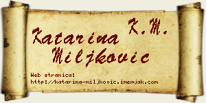 Katarina Miljković vizit kartica
